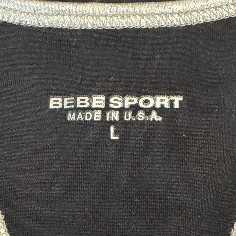 Vintage Y2K Bebe Sport Athletic Tank Top S M L Black 2000s Active Gym USA Made - Picture 6 of 10